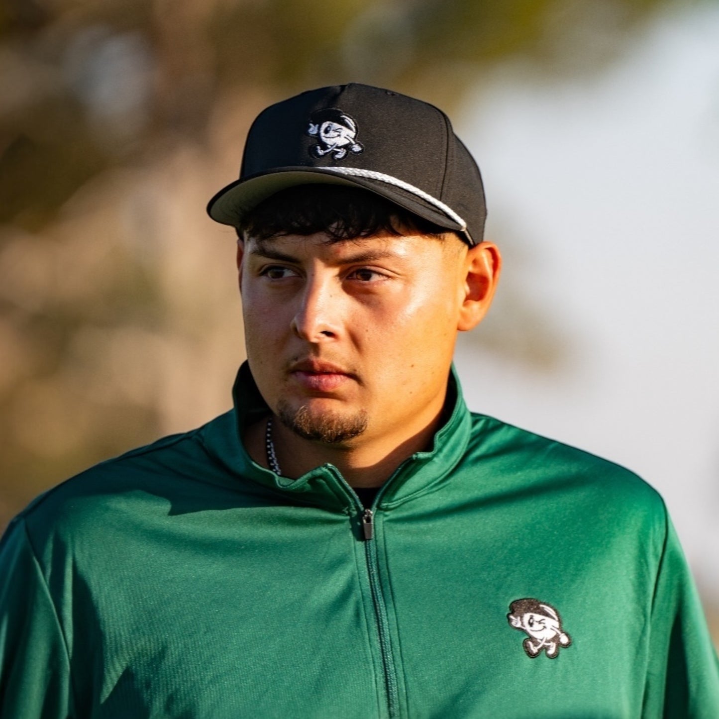 EMBROIDERED BLACK/ WHITE ROPE HAT